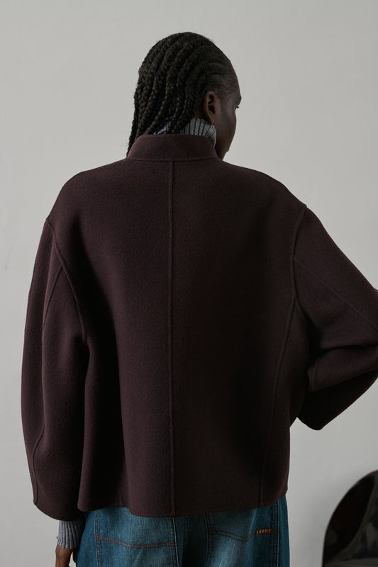 Manteau Windsor - Aubergine - Laine - Femme