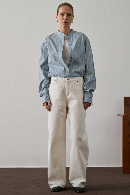 Chemise Formentera - Bleu Ciel/Noir - Coton - Femme