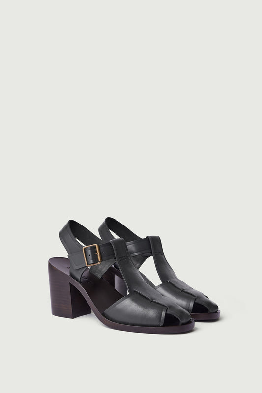 Sandales Vera - Gris Anthracite - Cuir - Femme