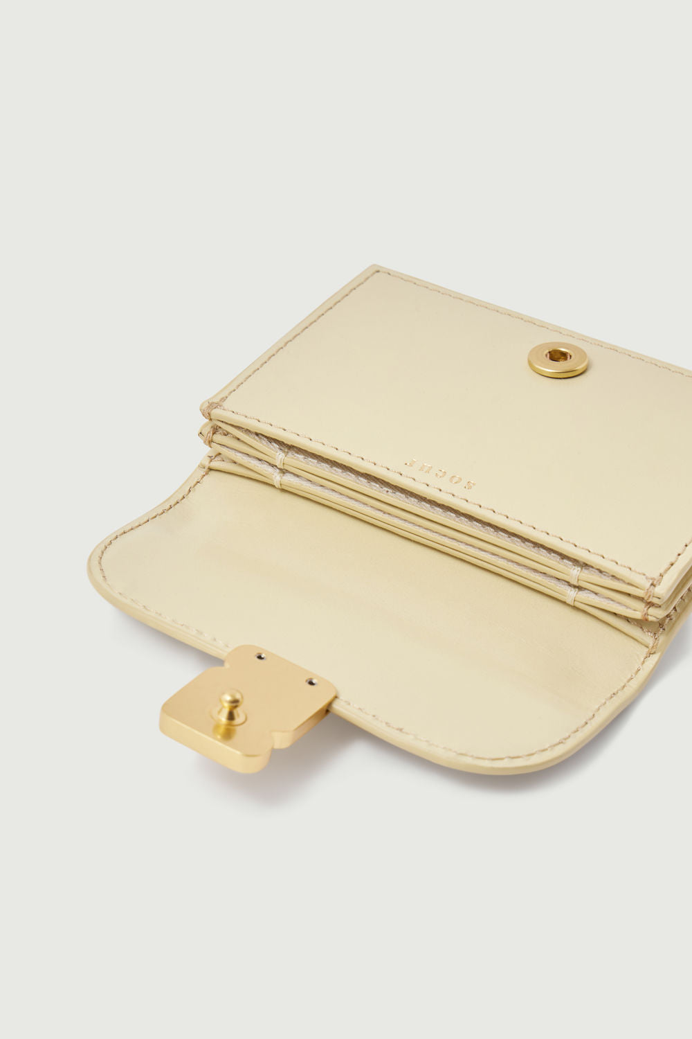 Porte-Cartes Aube - Jaune Pâle - Cuir - Femme